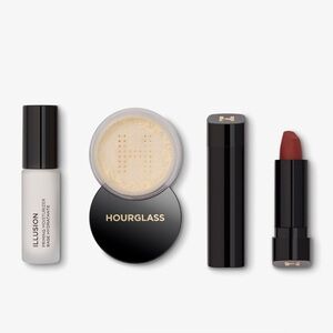HOURGLASS 3pc Lipstick, Setting Powered & Hydrating Primer-Deluxe Sample set